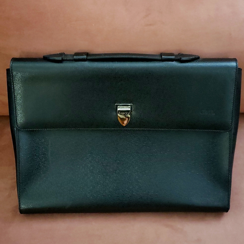 Genuine Asprey Leather Folder Briefcase